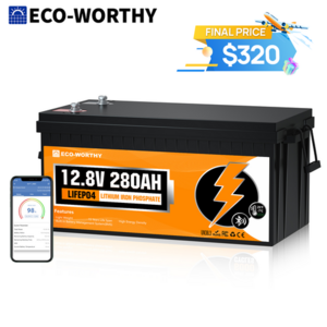 ECO-WORTHY 3584Wh 12V 280Ah Smart LiFePO4 Battery w/ Bluetooth $320 + Free Shipping