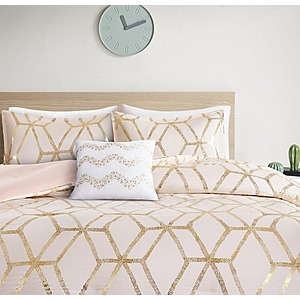 Comfort Spaces Vivian 3-Pc Comforter Set Twin/Twin XL (Blush/Gold) $26 + Free Shipping w/ Prime or on orders $35+