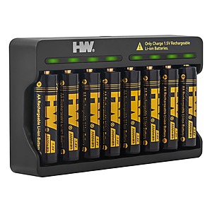 8-pk 3500mWh HW Rechargeable AA Batteries w/ Charger .20 w/ Subscribe & Save