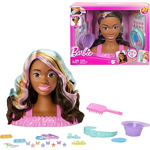 Barbie Doll Styling Head, Brown Hair with 20+ Styling Accessories $12 + Free Shipping