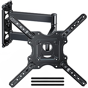 MountFTV Full Motion TV Wall Mount Bracket for 26-65" TVs (Holds up to 77 lbs)  $15 + FS