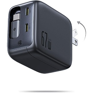 Prime Members: 67W Baseus Enercore Charger w/ Retractable Cable & 2x USB-C Ports .80 + Free Shipping