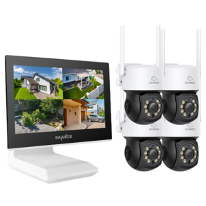3MP Outdoor Wireless NVR Security System + 10.1" Monitor 10CH NVR + 4x Pan & Tilt WiFi IP Camera (No HDD) $220 & MORE + FS