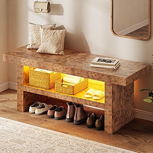 DWVO 39.4" Entryway Bench w/ Motion-Sensing Warm LED Light $63 + Free shipping