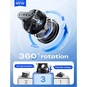 6-Pack LISEN Rotatable Cord Holders (Black) $6.29 + FS w/ Prime or orders $35+