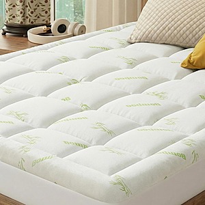 Sweetcrispy Bamboo Pillow Top Mattress Topper (Twin) $18.67 & More + FS w/ Prime or orders $35+