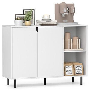 Costway 42" Sideboard Buffet Cabinet Kitchen w/ Adjustable Shelves $78 + Free Shipping