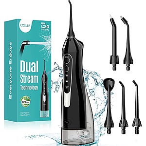 COSLUS 300ml Cordless Portable Rechargeable Water Dental Flosser