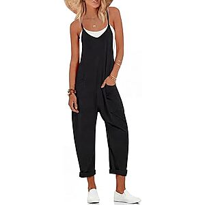 Ekouaer Women's Sleeveless Wide-Leg Jumpsuit w/ Pockets