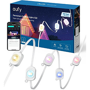 Refurbished: 100' eufy Permanent Outdoor Light E22 Smart Light Strip $80 + Free S&H