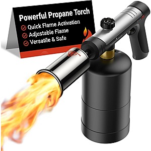 ThermoMaven Propane Blow Torch w/ One-Touch Max Fire (Silver) $23.90 + Free S&H