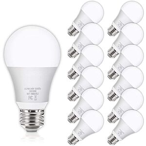 12-Pk YoChoice 100W Equivalent 1100 Lumens A19 LED Light Bulbs (Daylight)