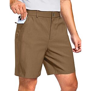 Pudolla Men's 7"/9" Stretch Breathable Golf Shorts w/ 3 Pockets (Various)