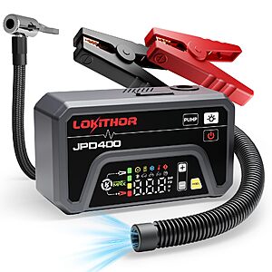 LOKITHOR JPD400 3000A Jump Starter w/ 150 PSI Air Compressor $55 + Free S&H