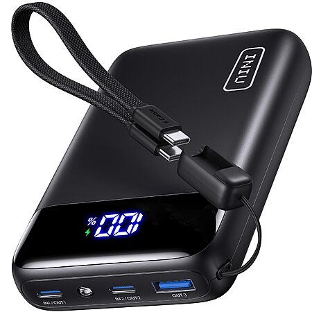 INIU 20000mAh 22.5W Power Bank w/ 1x USB-C &amp; 2x USB-A Ports / USB-C Lanyard (Black) $15.29 + Free Shipping w/ Prime or orders $35+ orders.