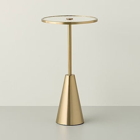 Hearth & Hand with Magnolia Round Accent Side Table (Glass/Brass) $56 + FS