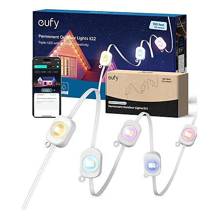 200' eufy Permanent Outdoor Lights S4, Radar-Activated144 RGBWW LED String Lights $499.48 & More + Free Shipping