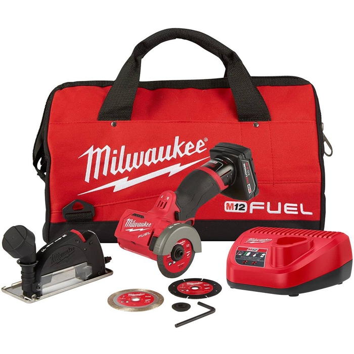 Milwaukee M12 FUEL Brushless 3" Compact Cut Off Saw kit w/ 4Ah battery $149
