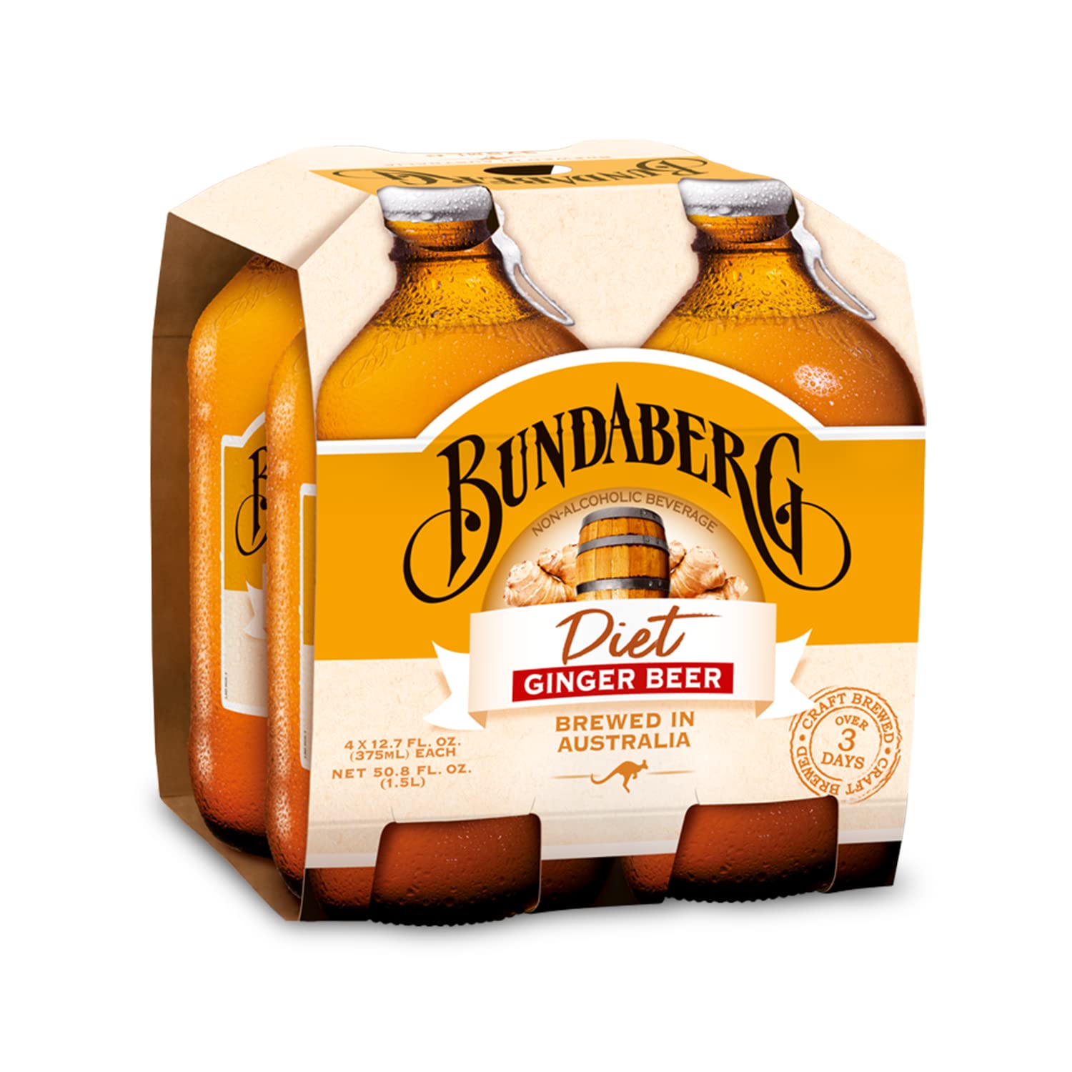 Bundaberg Diet Ginger Beer, 12.7 Fl Oz Bottles, 4 Pack for $3.99 w/S&S