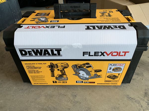 DeWalt Flexvolt Combo kit 2 tools 2 batteries, Circular Saw, Hammer Drill, Tough System Case, Clearance, B&M, YMMV $299