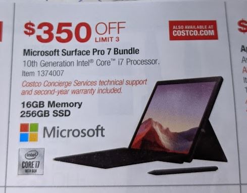 Microsoft Surface Pro 7 Bundle - 10th Gen Core i7 - 16GB RAM - 256 GB SSD - Windows 10 - Black - Pen and cover bundle $1200