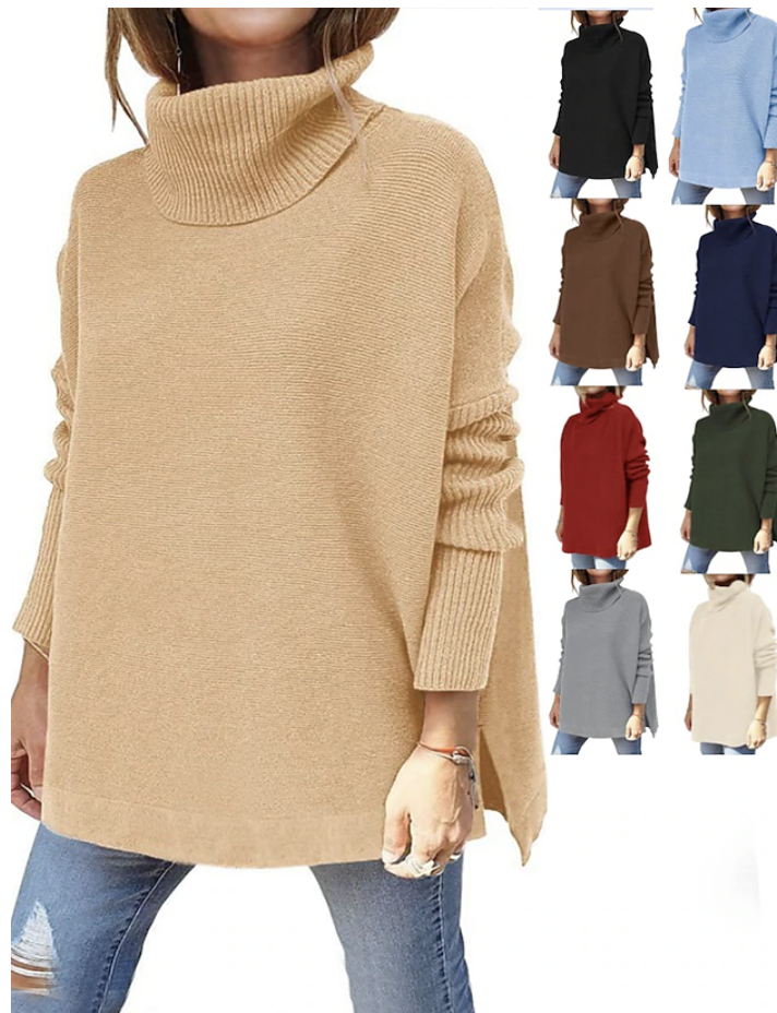 Women's Long-sleeve Turtleneck / Pullover Sweater in various colors for $12.99 shipped! $13