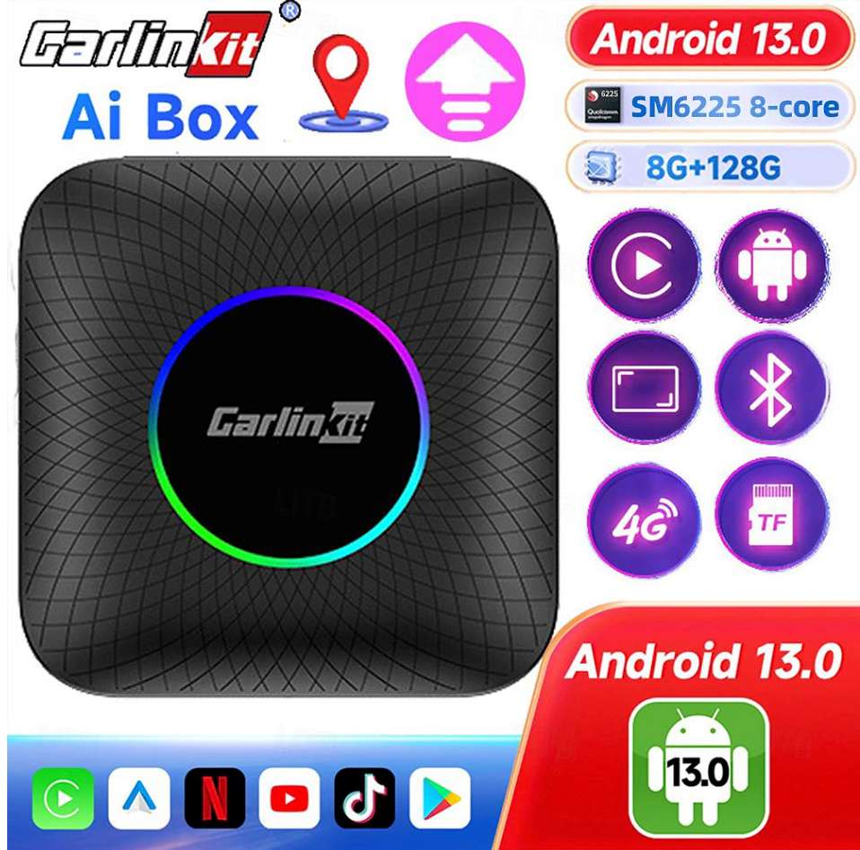 Carlinkit AI Box - Android 13 SM6225 8 Cores 8G 128GB Wireless TV-Box (American Variant) - $105 w/ free shipping