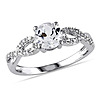 Everly Women's Engagement Anniversary Bridal 1 CT Created White Sapphire 1/10 CT T.W. Round-Cut Diamond (G-H, I1-I2) 10kt White Gold Solitaire Ring (Size 8 Only) $169.99