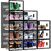 BALEINE 12 Pack Stackable Shoe Storage Boxes Fit Size 9 $23.09