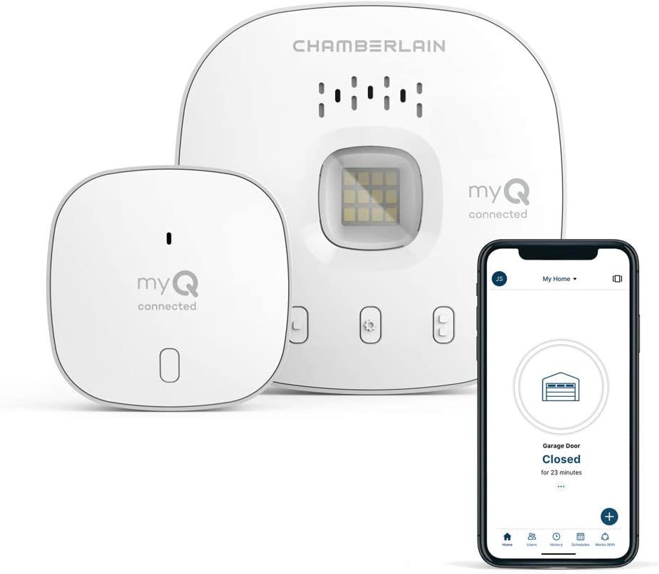 CHAMBERLAIN Smart Garage Control - Wireless Garage Hub and Sensor with Wifi & Bluetooth - Smartphone Controlled, myQ-G0401-ES, White $18.05