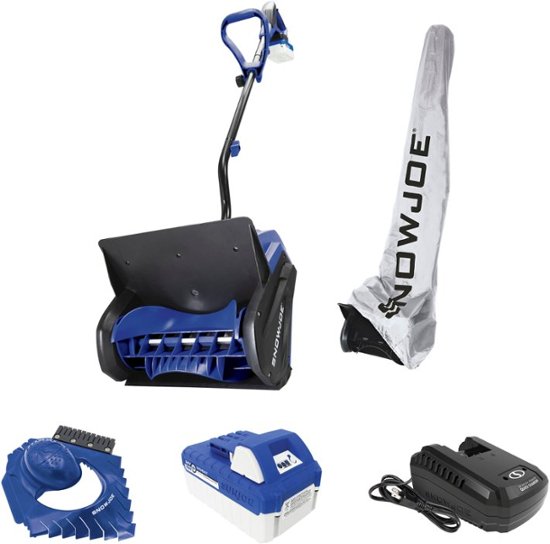 Snow Joe - 24-Volt iON+ 13-Inch Single Stage Cordless Snow Shovel with Ice Dozer (1 x 4Ah Battery and 1 x Charger) - blue $119