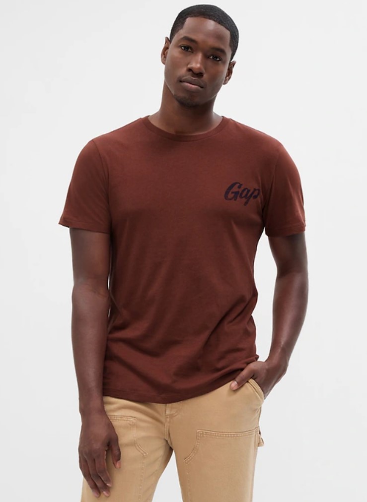 Gap Factory: Gap Graphic T-Shirt (Burnt Russet Brown Color, X-Small) $3.99