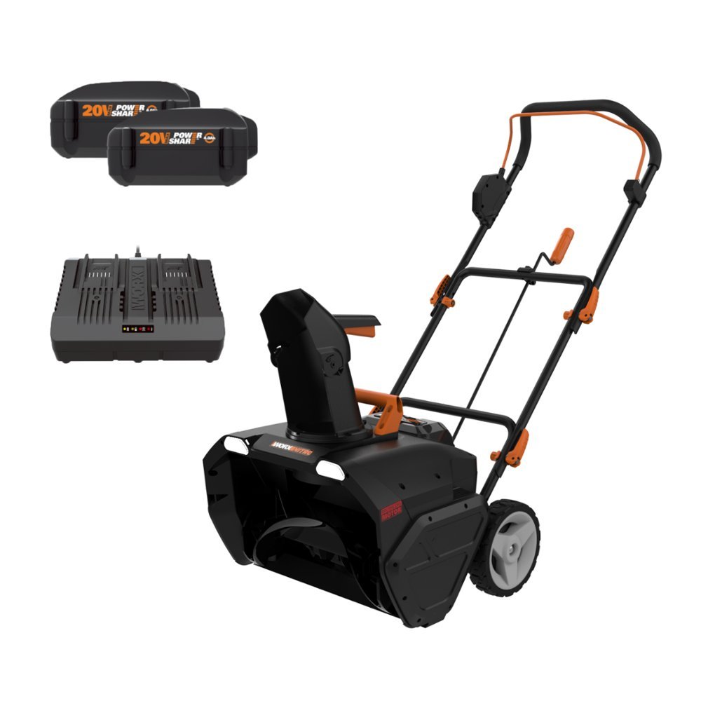 WORX - Nitro 40V 20" Cordless Snow Blower (2 x 2.0 Ah Batteries and 1 x Charger) - Black $289.99