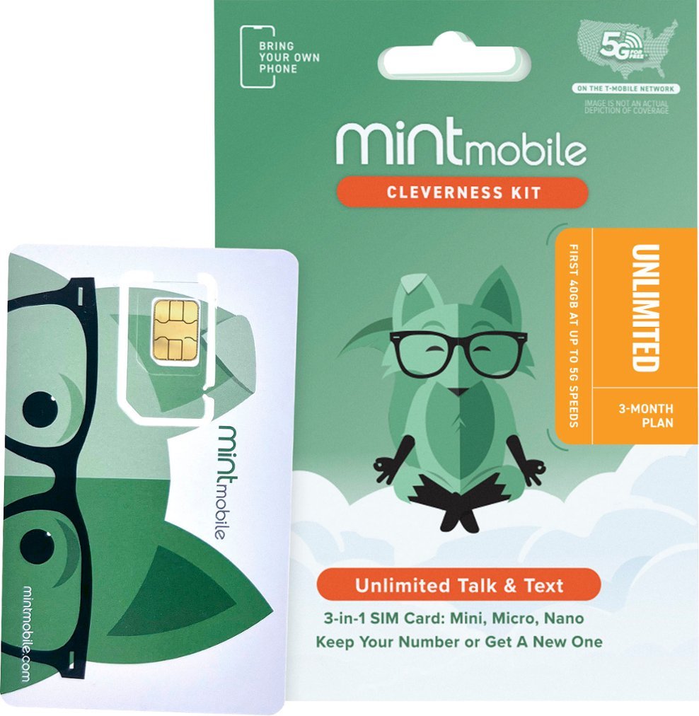 Mint Mobile - Unlimited Phone Plan - 3 Months of Wireless Service $54