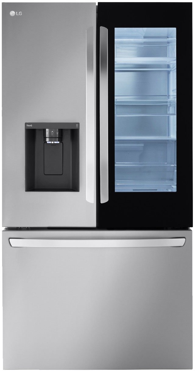 LG - 25.5 Cu. Ft. French Door Counter-Depth Smart Refrigerator with InstaView - Stainless Steel $1999.99