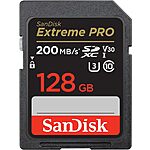 SanDisk 128GB Extreme PRO SDXC UHS-I Memory Card - C10, U3, V30, 4K UHD, SD Card - SDSDXXD-128G-GN4IN $21.99