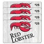 Red Lobster Four Restaurant $25 E-Gift Cards $79.99