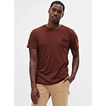 Gap Factory: Gap Graphic T-Shirt (Burnt Russet Brown Color, X-Small) $3.99