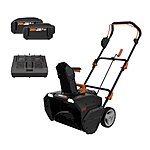 WORX - Nitro 40V 20&quot; Cordless Snow Blower (2 x 2.0 Ah Batteries and 1 x Charger) - Black $289.99