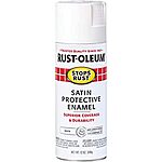 12-Oz Rust-Oleum Stops Rust Spray Paint (Satin Dark Brown or Satin White) $3