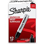 12-Count Sharpie King Size Large Chisel Tip Permanent Markers (Black) $9.24