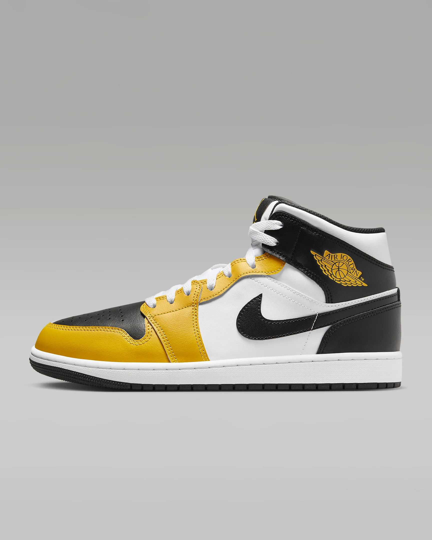 Nike Men's Air Jordan 1 Mid Shoes (Yellow Ochre/White/Yellow Ochre/Black) $65.58