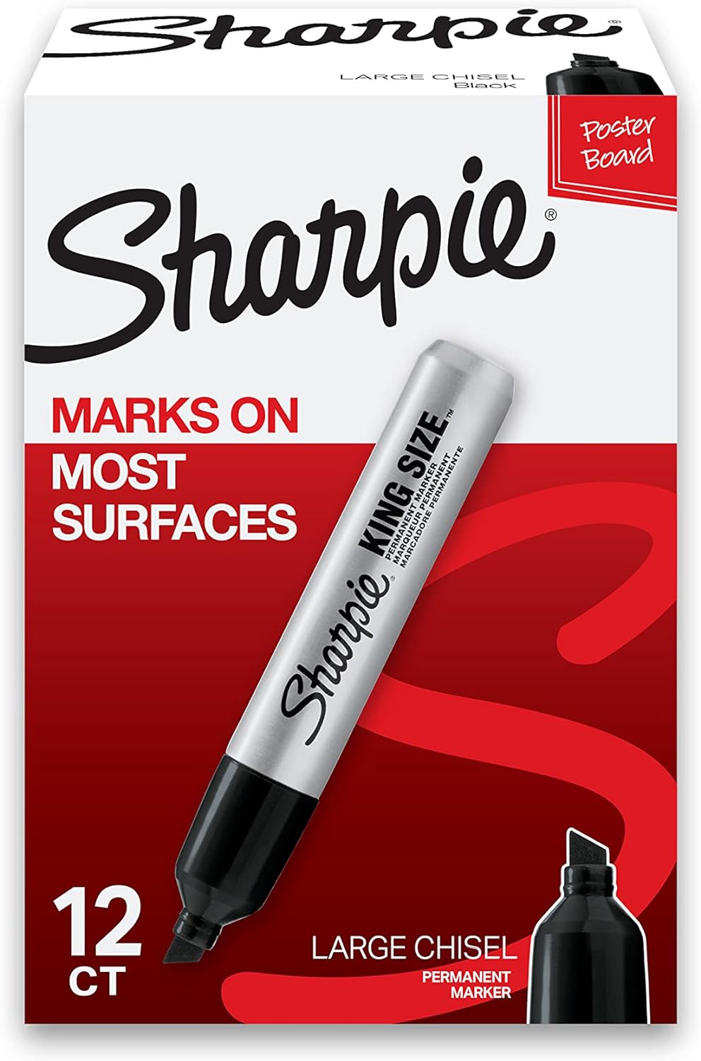 12-Count Sharpie King Size Large Chisel Tip Permanent Markers (Black) $9.24