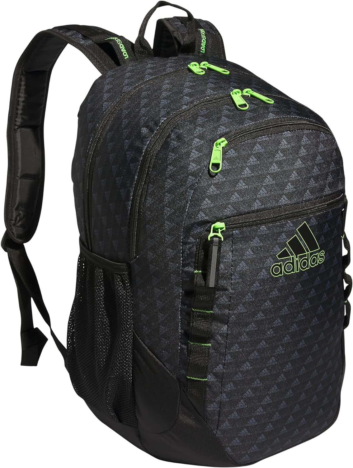 adidas Excel 6 Backpack (BOS Mini Monogram Black/Lucid Lime Green) $27