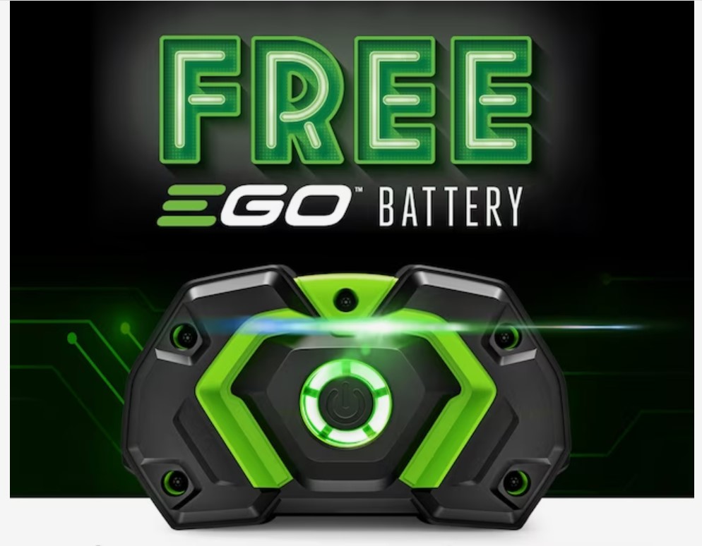 Free EGO 56V Battery w/ EGO Trimmer, Leaf Blower or Mower