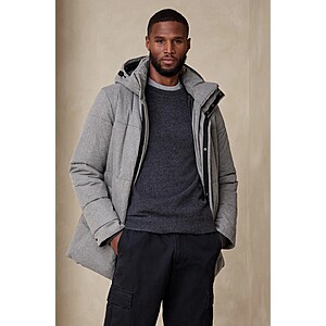 Banana Republic Factory Men s Hooded Puffer Jacket Gray