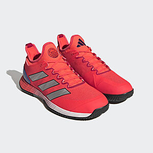 adidas Men s adizero Ubersonic 4 Tennis Shoes Red Silver Blue