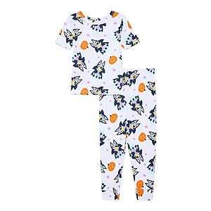 Kid's Halloween Graphic Shirt & Pant Pajama Set (Bluey, Stitch, More) $3 