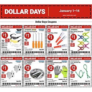 From $1 Harbor Freight Tools Dollar Days