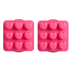 Trudeau Pink Geo Heart Muffin Pan